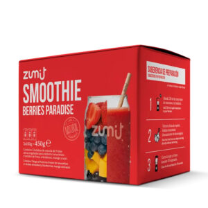 Smoothie Berries Paradise de Zumit- Caja de 3 unidades de fresa, mango, arándanos y cereza para la elaboración de smoothies en casa
